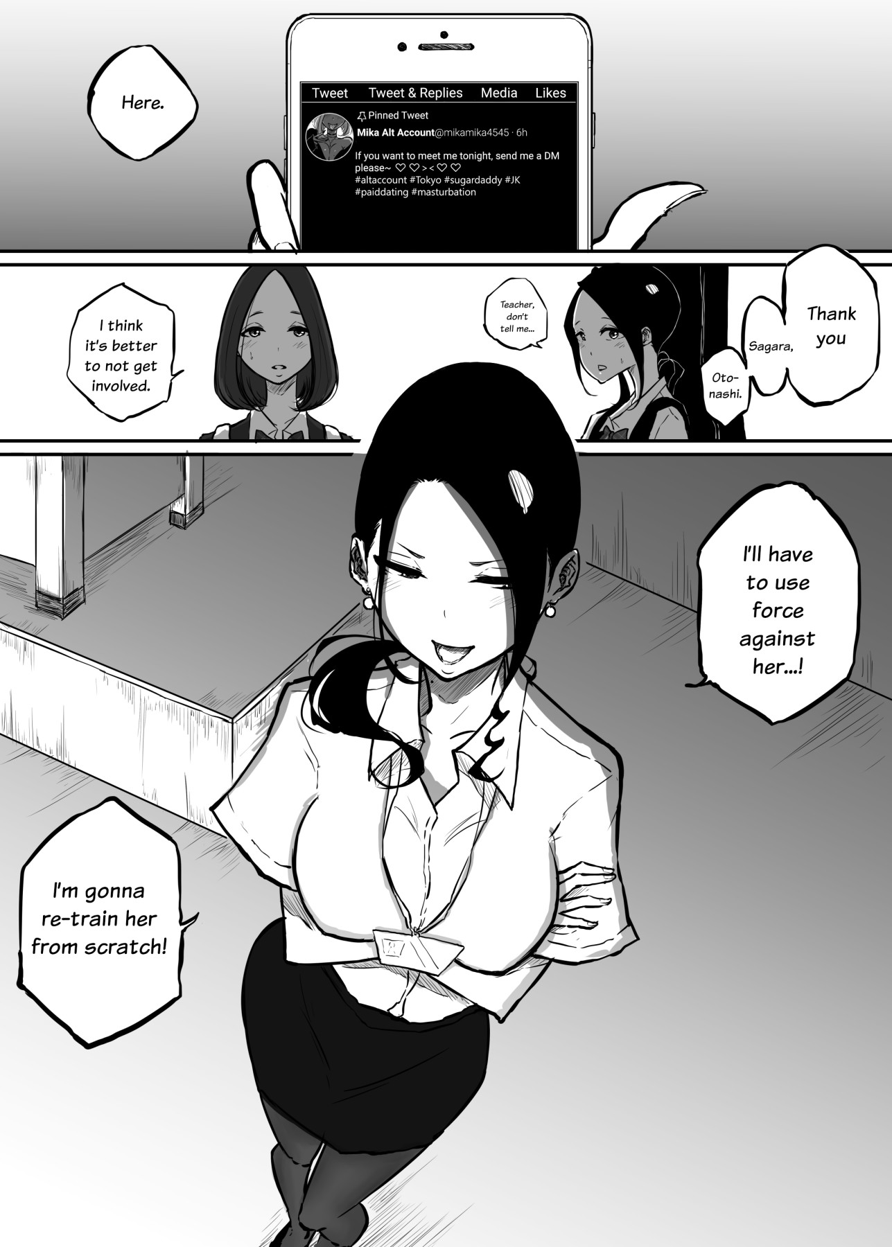 Hentai Manga Comic-The Story of a Strict Teacher Who Got Fucked by Her Gyaru Bitch Student-Read-9